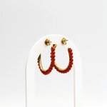 boucles d oreilles femme corail