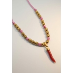 Collier en Corail  rouge pour enfant avec corne corse pas cher