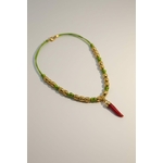 Collier enfant doré en véritable corail rouge corse jaune et vert et rouge