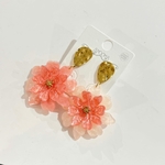Boucles d'oreilles fleurs femme orange et blanche