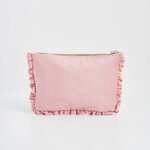 Pochette femme brodée en velours rose scatter love de corse Ajaccio