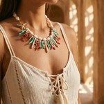 Collier fantaisie chic avec pampilles