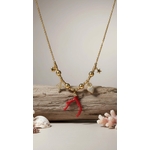 Collier Femme avec  branche en Corail rouge véritable de Corse