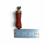 Pendentif corail rouge véritable et or 18k Corse