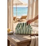 Pochette été 2026 Petit sac à main femme verte et beige