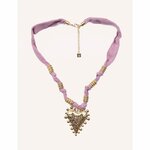 Collier femme violet acier inoxydable reglable