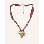 Collier femme mauve acier inoxydable reglable