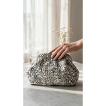 Pochette femme en sequin argentée