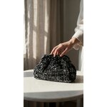 Pochette en sequin noire paillettes femme