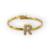 Bague initiale R - acier inoxydable doré
