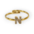 Bague initiale N - acier inoxydable doré
