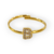Bague initiale B - acier inoxydable doré