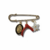 Broche protection porte-bonheur femme corail rouge