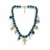 Collier fantaisie croix bleu