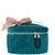 Trousse de toilette/maquillage – Velours éco matelassé – Bleu canard