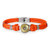 BRACELET ACIER DOUILLE ET CORDON couleur orange