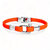 BRACELET ACIER MANILLE CORDON ORANGE