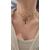 collier femme breloque croix noir et or