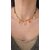 collier femme grigri breloque tendance orange et doré