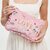 Pochette femme brodée en velours rose scatter love
