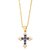 Collier croix  plaqué Or bleu et Cristal