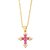 Collier croix  plaqué Or rose et Cristal