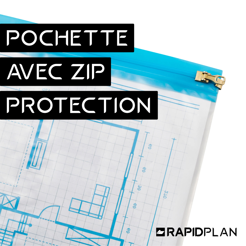 Pochette de protection avec fermeture zip