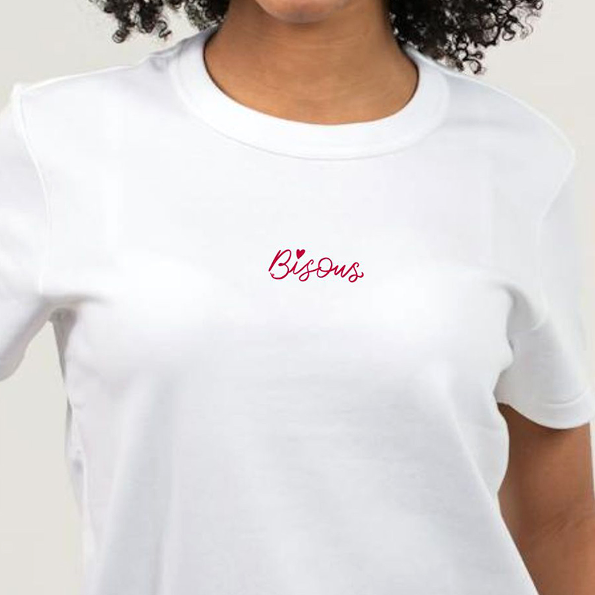 Motif a broder broderie embroidery Bisous femme enfant tshirt needle pop 1