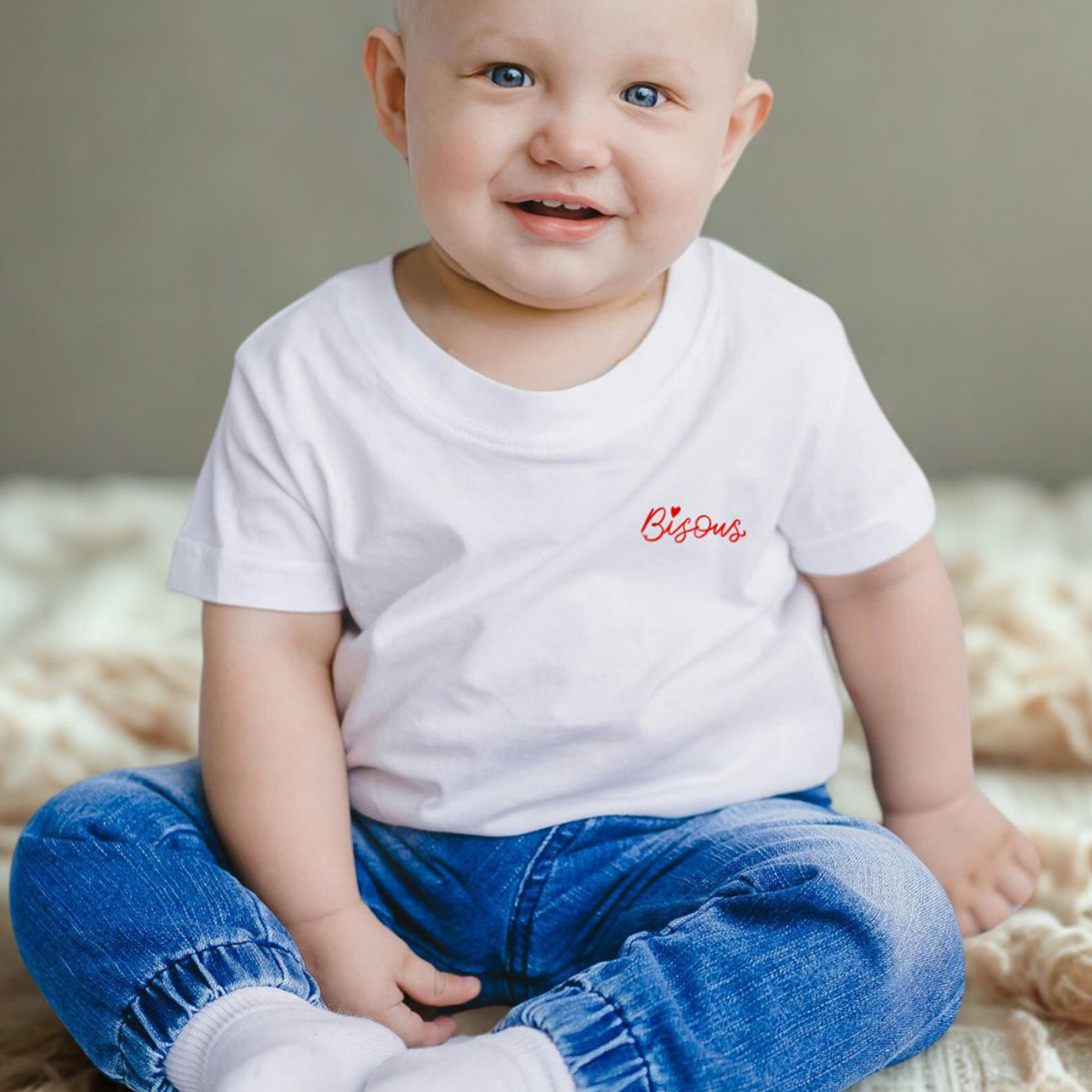 Motif a broder broderie embroidery Bisous femme enfant tshirt needle pop2-1