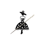 Porte-aiguille-Needle-reminder-aimanté-attrape-aiguille-Femme-retro-robe-noir-kits-broderie-facile-Needle-pop