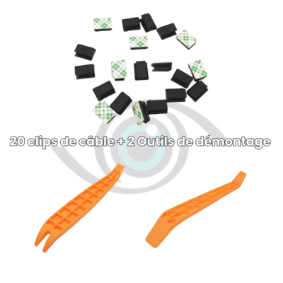 20 clips de câble + 2 (4)