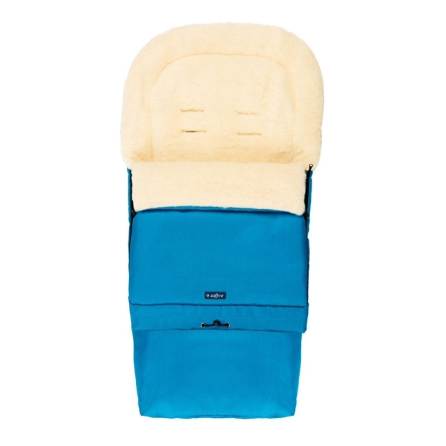 Chancelière bébé 3 en 1 Womar en laine de mouton turquoise foncé