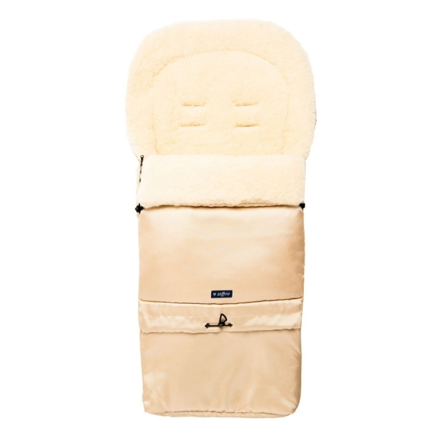 Chancelière bébé 3 en 1 Womar en laine de mouton beige clair