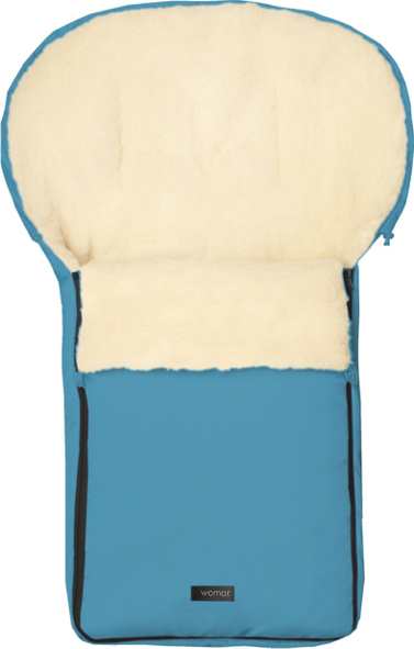 Chancelière poussette Womar S6 en laine de mouton turquoise foncé