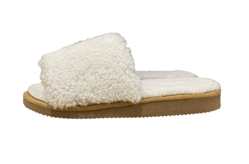 Sandales en peau de mouton blanches photo 3