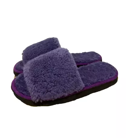 Sandales Violettes En Peau De Mouton