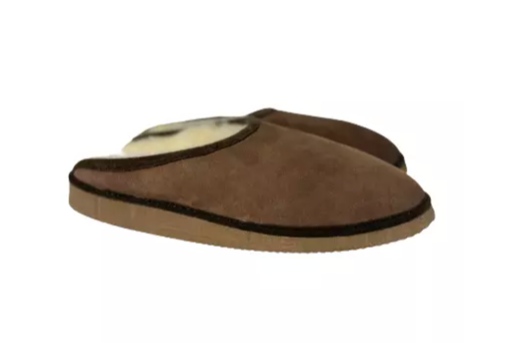 Pantoufles en Peau de Mouton Chocolat
