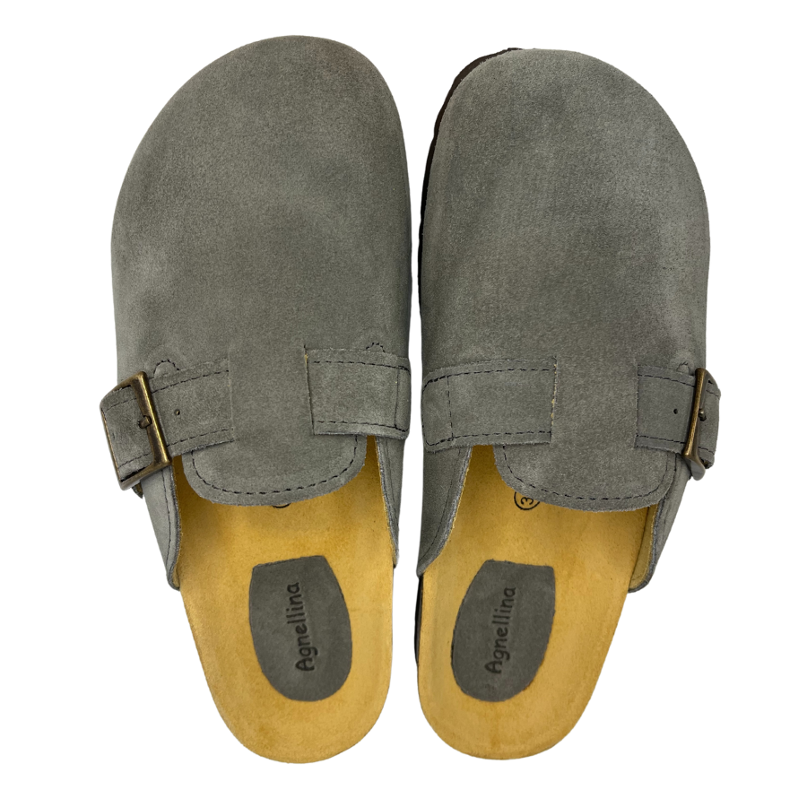 sabots cuir liege  gris