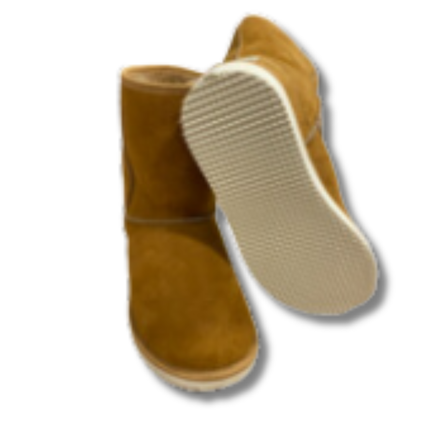 Bottes hautes femme en peau de mouton camel photo 3