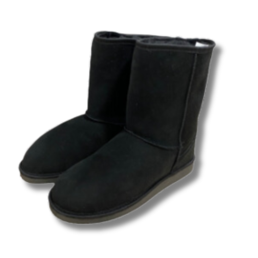 bottes en peau de mouton noire