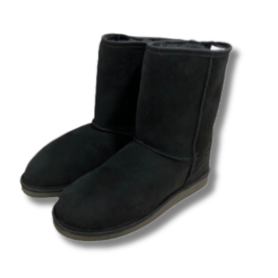 Bottes hautes en peau de mouton noires Agnellina