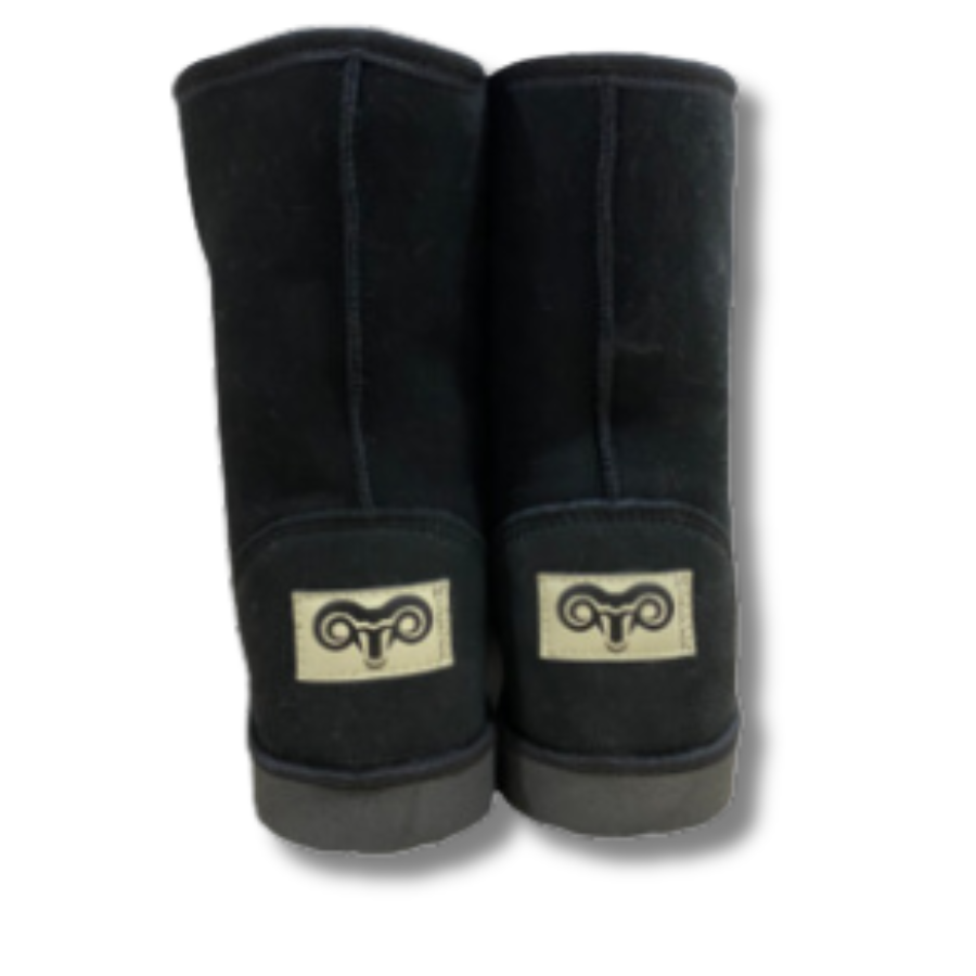 Bottes hautes en peau de mouton noires photo 3