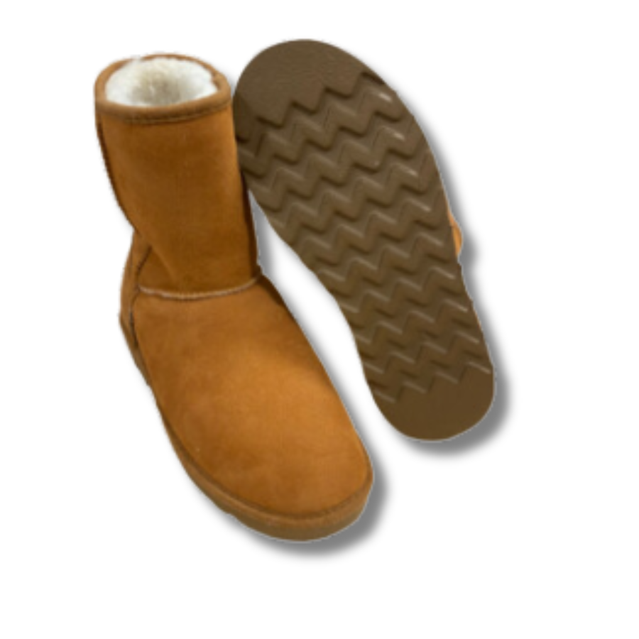 Bottes hautes en peau de mouton camel photo 4