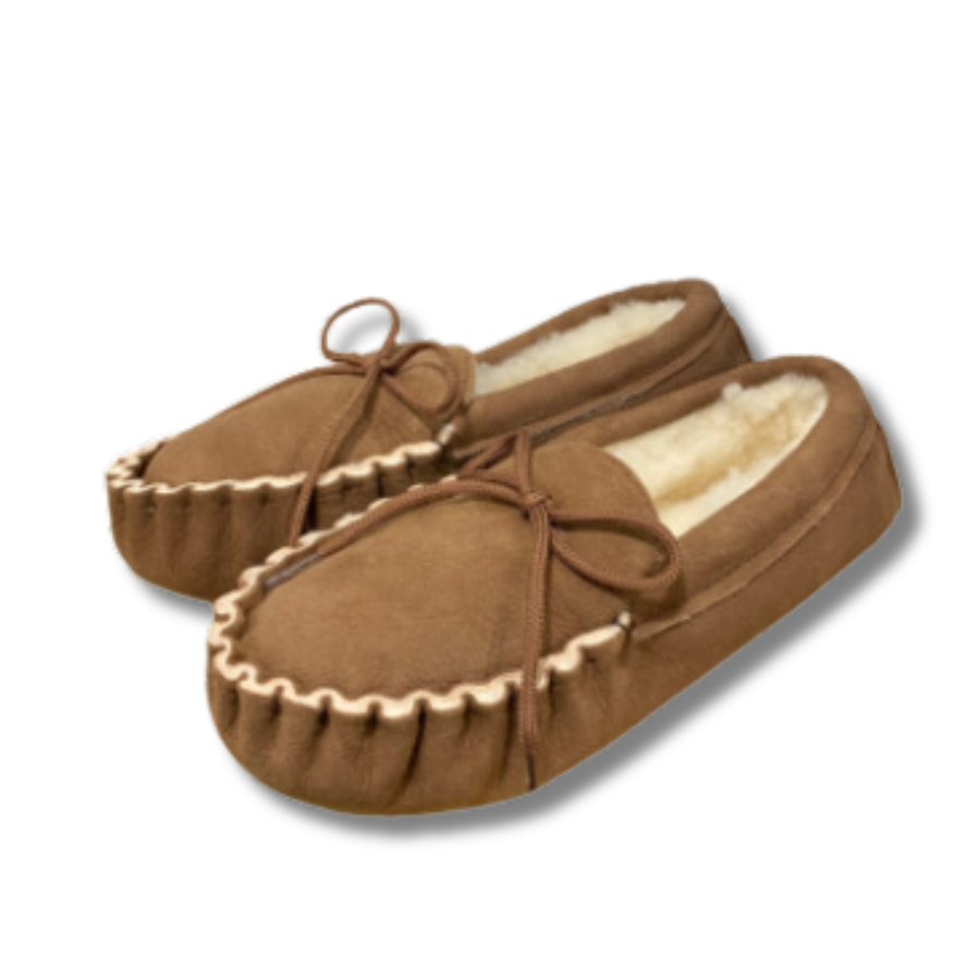 Mocassins en peau de mouton marron