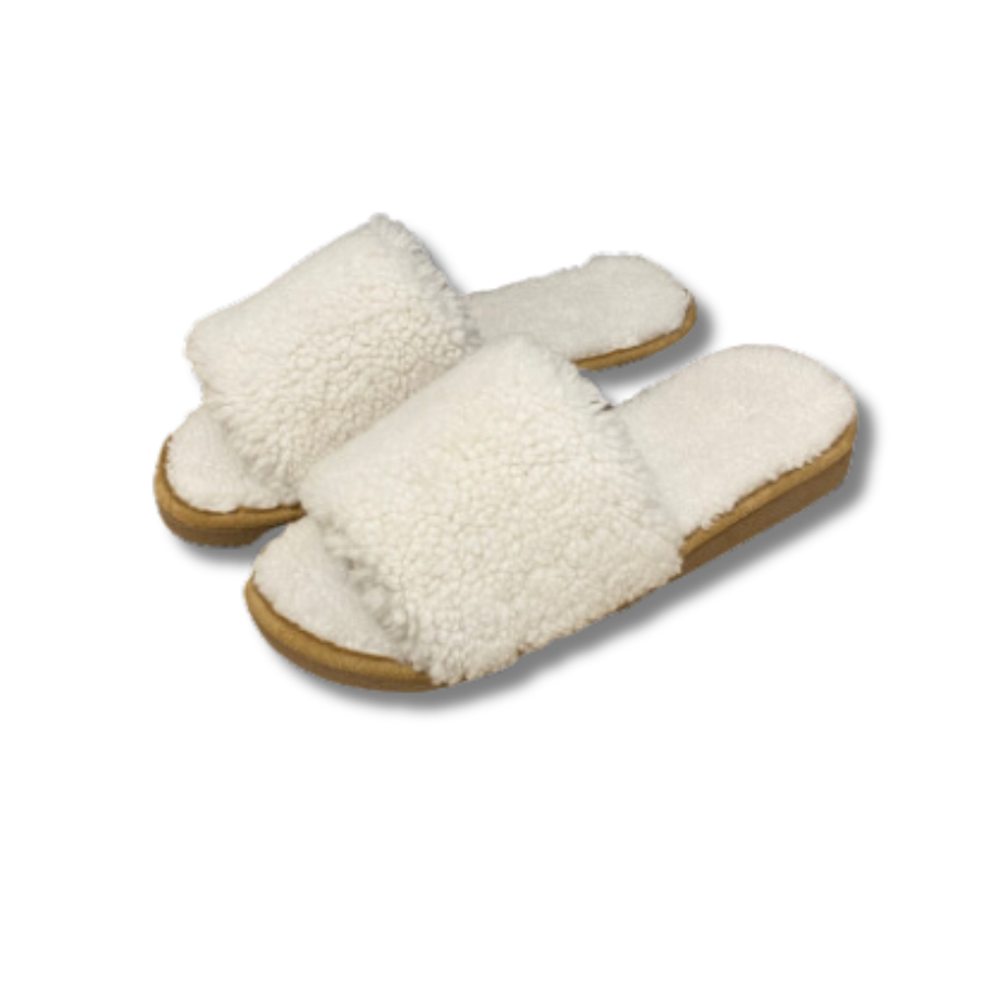Sandales en peau de mouton blanches Agnellina