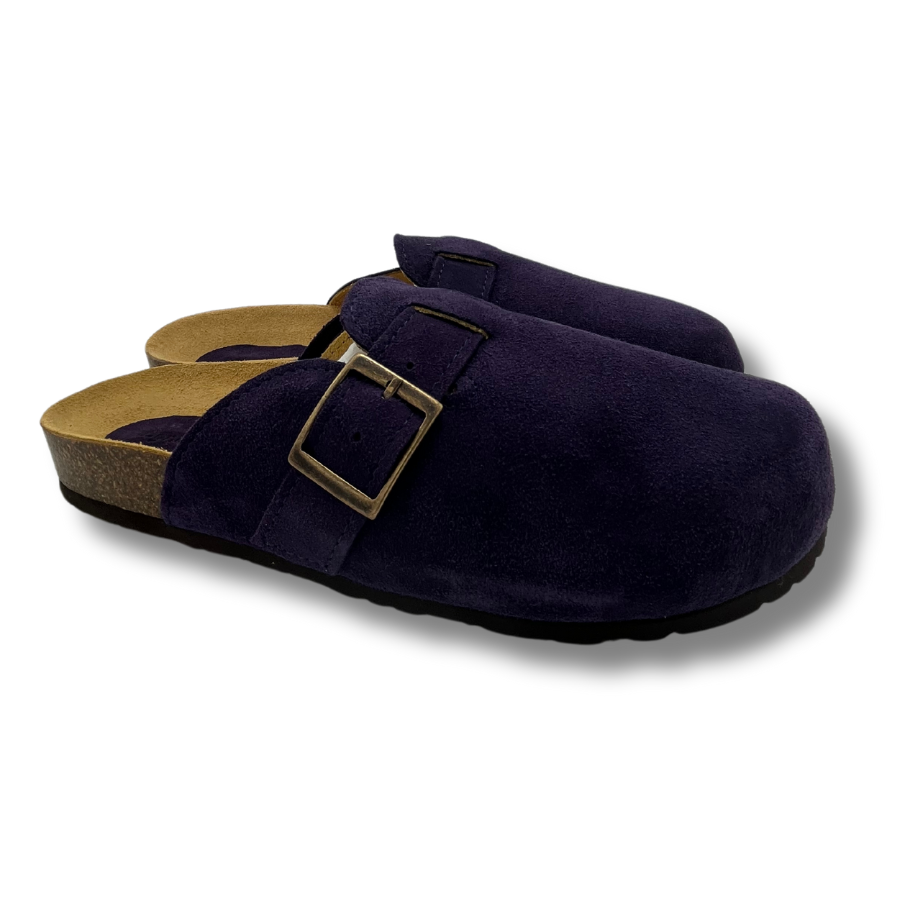 sabots violet cuir liege