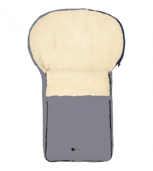Chancelière poussette Womar S6 en laine de mouton grise