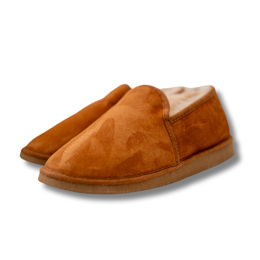 Pantofole in vera pelliccia di orylag naturale colore marrone
