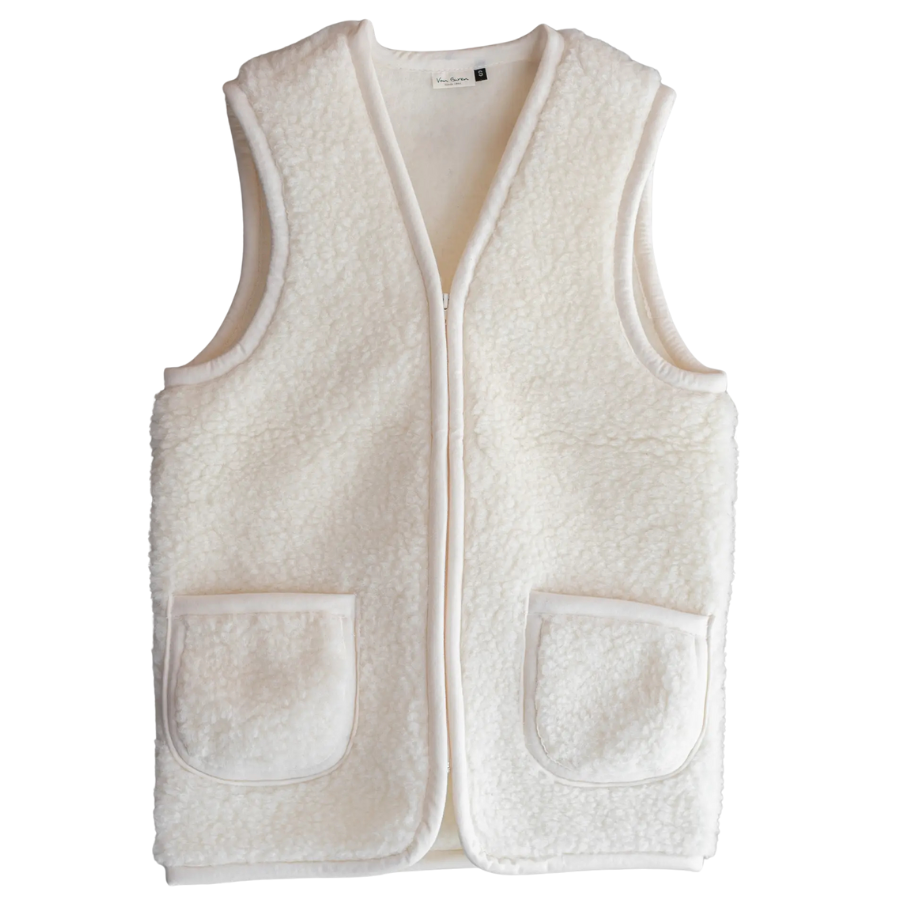 Gilet en laine naturelle pour adulte Blanc (1)