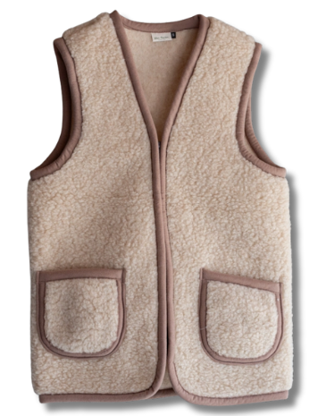 Gilet en laine naturelle pour adulte Marron